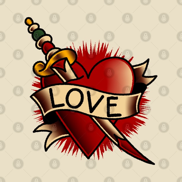 OldSalt American Traditional Love Heart Banner Tattoo by OldSalt