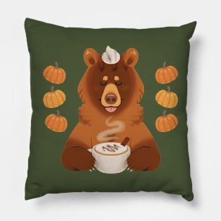 pumpkin spice bear Pillow