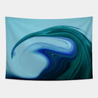 Blue Abstract Marble Paint Art Tapestry