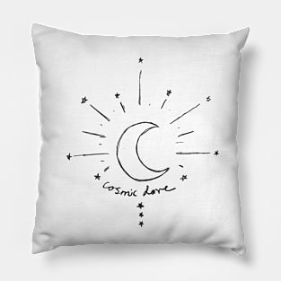 Florence Welch Cosmic Love Moon and Stars Art Doodle Pillow