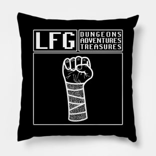 LFG Looking For Group Monk Fist Dungeon Tabletop RPG TTRPG Pillow