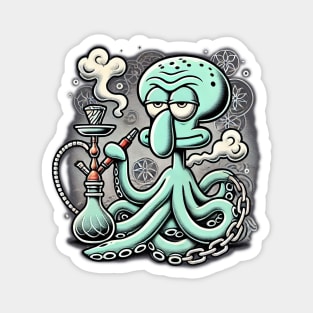 Squidward Tentacles Smoking hookah Magnet