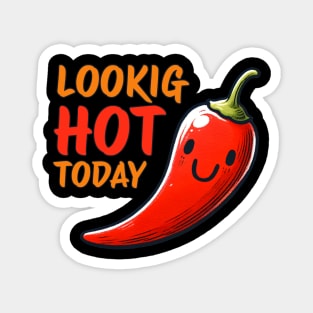 Looking Hot today Red Chili Design Magnet