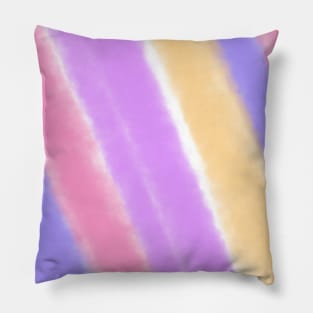 Pink Purple blue yellow pastel watercolor art Pillow