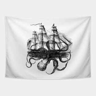 OctoShip Kraken Attacking a Ship Tapestry