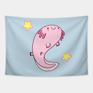 Funny axolotl with stars Tapestry