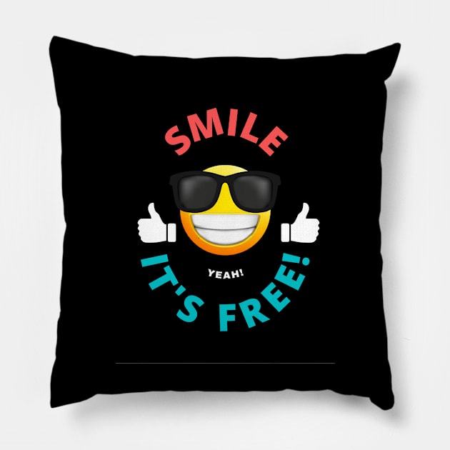 Smile - It's Free! Pillow by Gizi Zuckermann Art