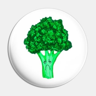 Sad Broccoli Original New School Funny Art Pin