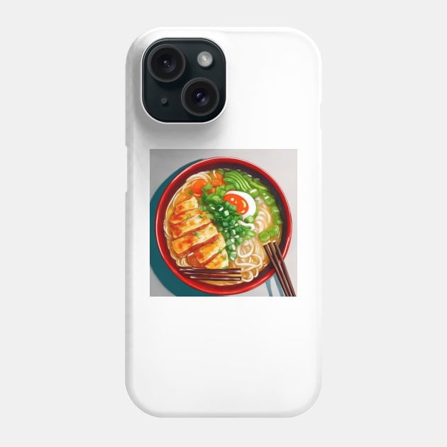 Chopsticks Vegetarian Ramen Noodles Phone Case by Flowering Away