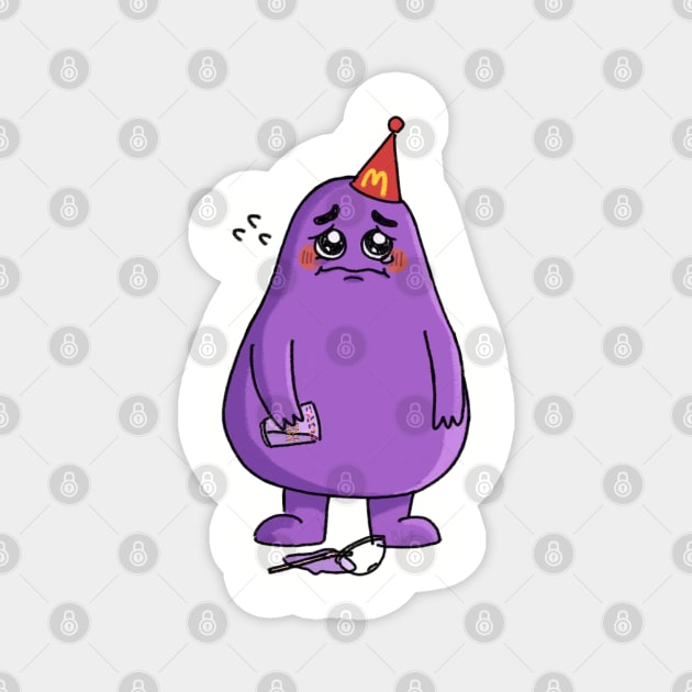 unhappy meal grimace Magnet by ballooonfish