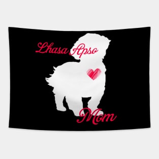 Lhasa apso mom   cute mother's day t shirt for dog lovers Tapestry