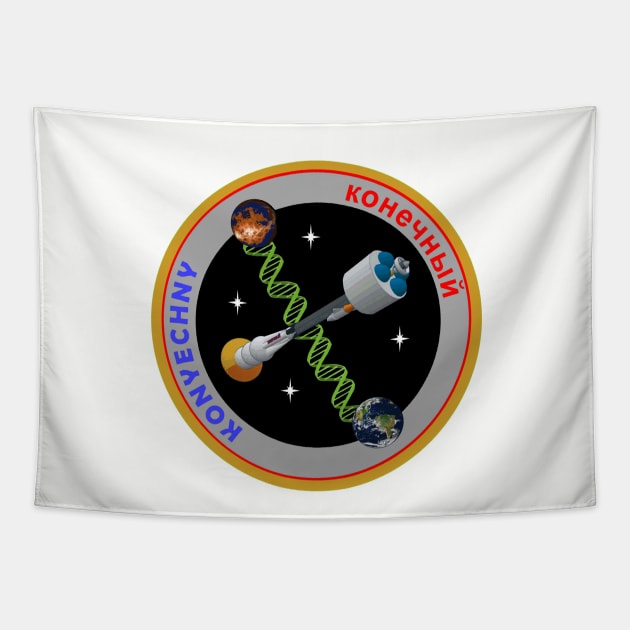 RELATIVITY PODCAST: Konyechny Mission Patch Tapestry by RELATIVITY