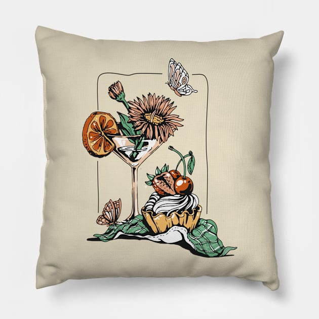 Spring Summertime Summer Gardencore Cottagecore Farmcore Picnic Pillow by Sassee Designs