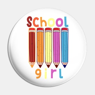 Funny School girl school start T shirt Pin