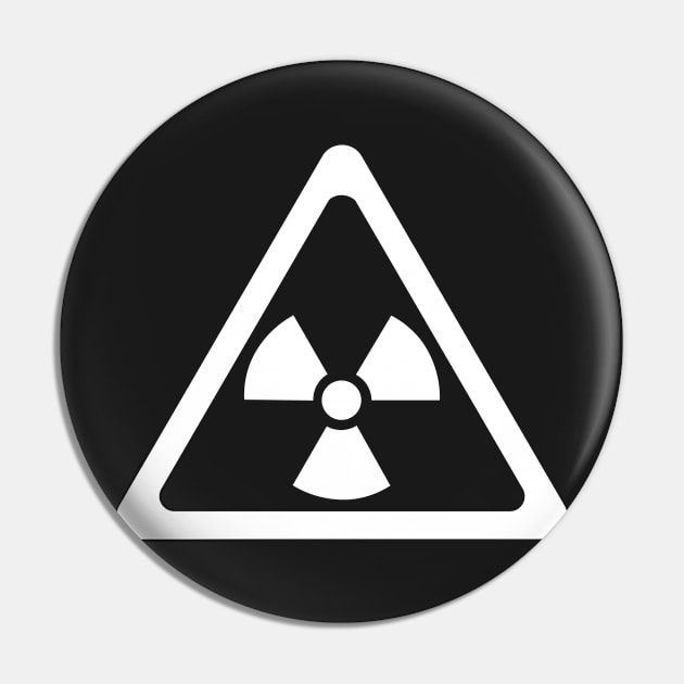 Radioactive Symbol Warning Sign - Triangular Pin by ScienceCorner