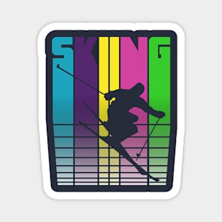 90’s Skiing Design Magnet