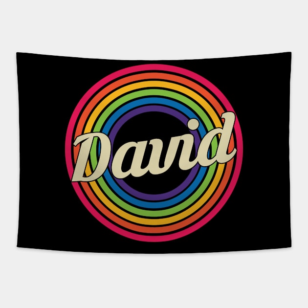 David - Retro Rainbow Style Tapestry by MaydenArt