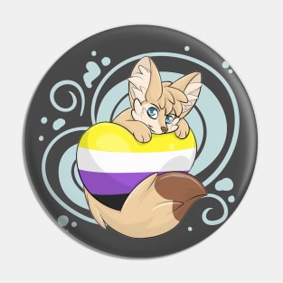 Non Binary-Flag with a Fennec Fox Pin