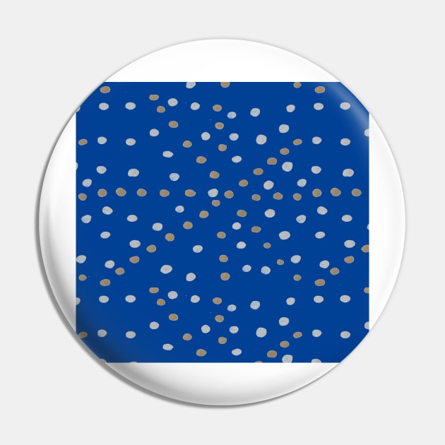 Silver and Gold Polka Dots on Blue Pin by DanielleGensler