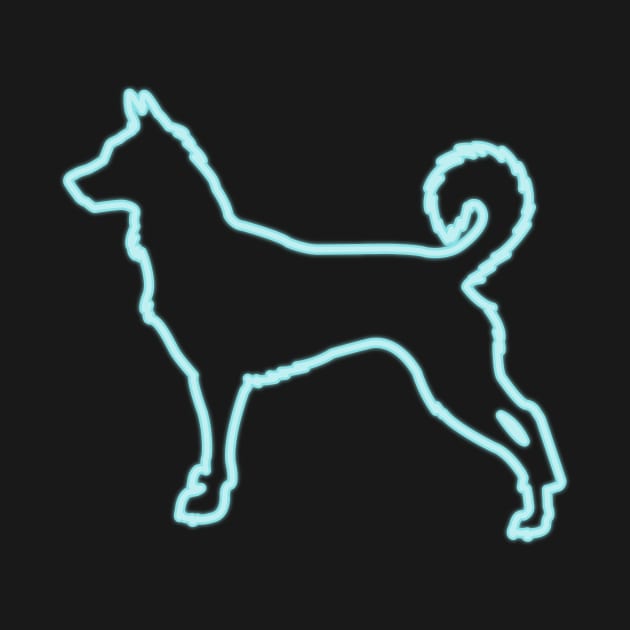 80s Retro Neon Sign Canaan Dog by PhuNguyen