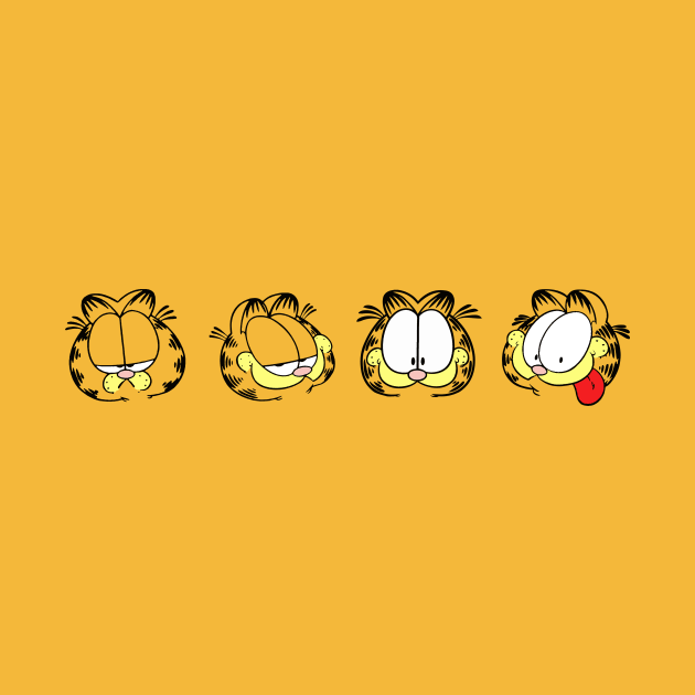 Many Faces of Orange Lasagna Cat by HeyListen