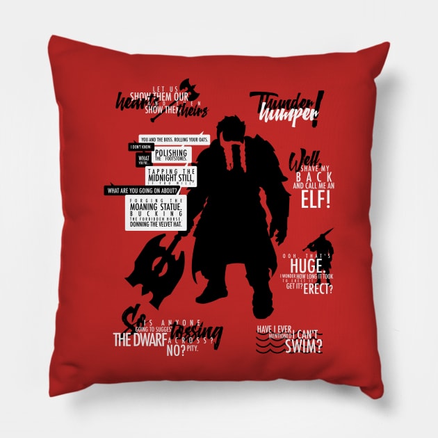 Dragon Age - Oghren Quotes Pillow by firlachiel