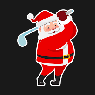 Christmas Santa Claus With Golf Club T-Shirt