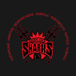 Seven City Sharks-Trident RED T-Shirt
