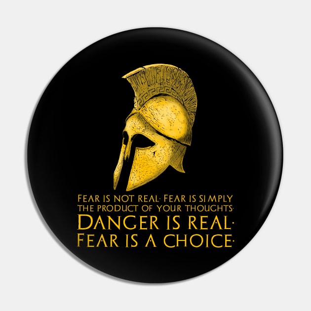 Motivational & Inspiring Stoic Quote Ancient Greek Hoplite Helmet Pin by Styr Designs