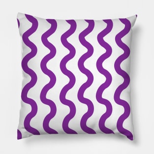 Purple vertical wavy curly lines pattern Pillow
