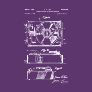 Vintage Record Player Patent T-Shirt