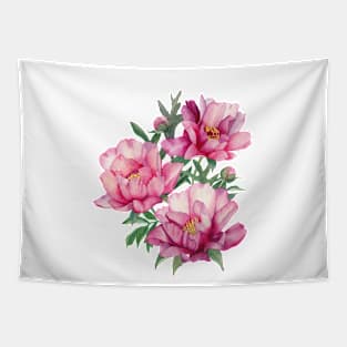 Watercolor bouquet of peonies Tapestry