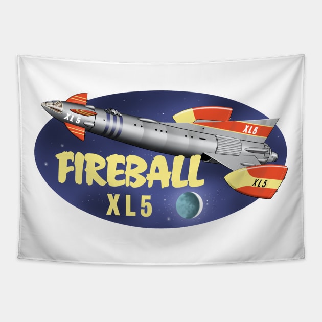 Fireball XL5 Tapestry by RichardFarrell