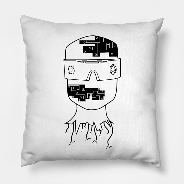 Futuristic, decommissioned android Pillow by Dazedfuture