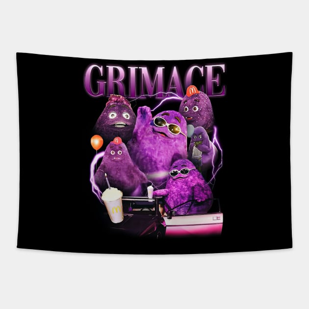 Grimace in 90s Y2k Style Tribute Tapestry by Frami Blair