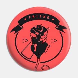 Pet rat, You are my friend now meme. Design for rodent fans retro frame Pin