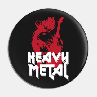 Heavy Metal Rock Guitar Player Pin