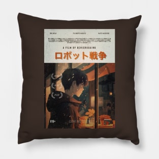 Robot War 10 Retro Poster Pillow