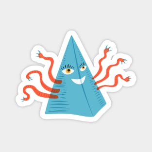 Weird Blue Pyramid Character With Tentacles Magnet