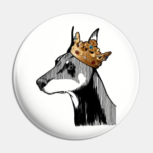 Doberman Pinscher Dog King Queen Wearing Crown Pin