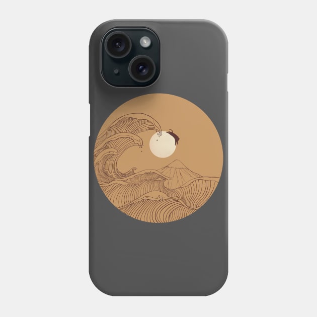 The great wave of mount fuji sunset Phone Case by Chewbarber