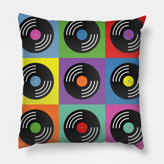 Vinyl music pop art Pillow by RARA_AVIS