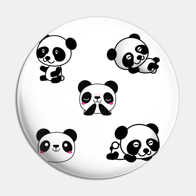 Cute And Playful Panda Sticker Pack Pin by AishwaryaMathur