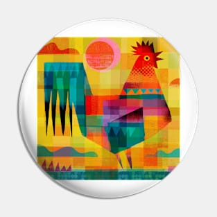 Patchwork Rooster No.3 Pin