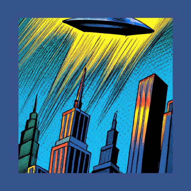 Flying Saucer over Metropolis by Starbase79