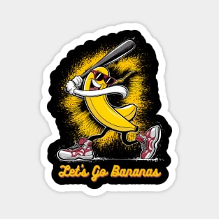 Banana Playing Baseball Magnet