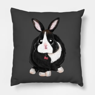 Black and White Dutch Rabbit Pillow