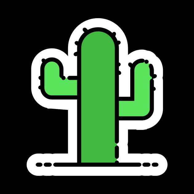 Cactus // Line Art Sticker by Pulpixel