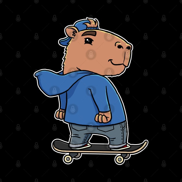 Capybara Skater Boy Skateboarding by capydays