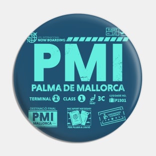 Vintage Palma de Mallorca PMI Airport Code Travel Day Retro Travel Tag Pin